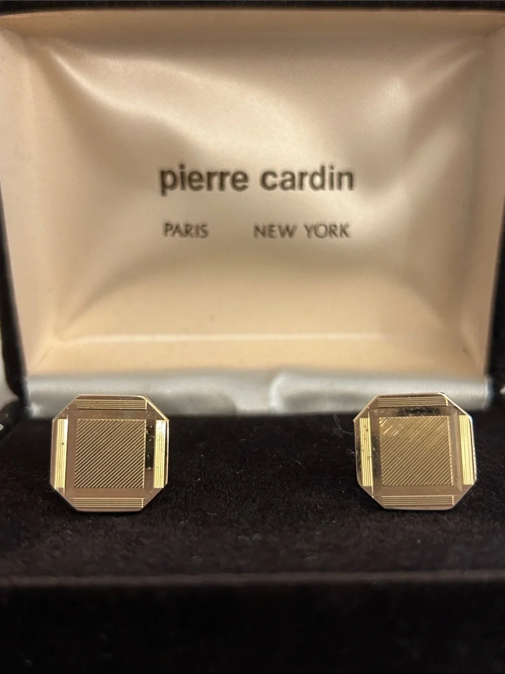 Pierre Cardin Gold-Toned Geometric Cufflinks